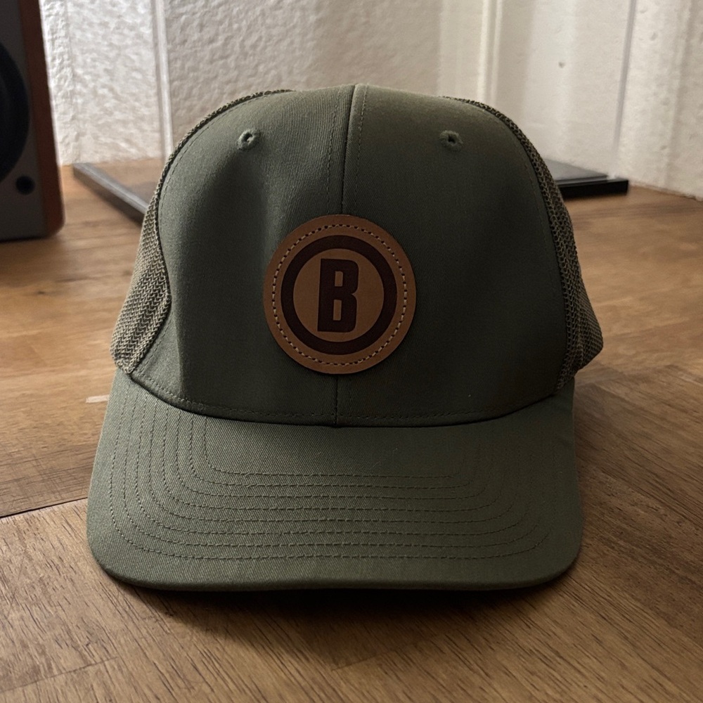 Olive Green Bushnell Brand Mesh Trucker Hat